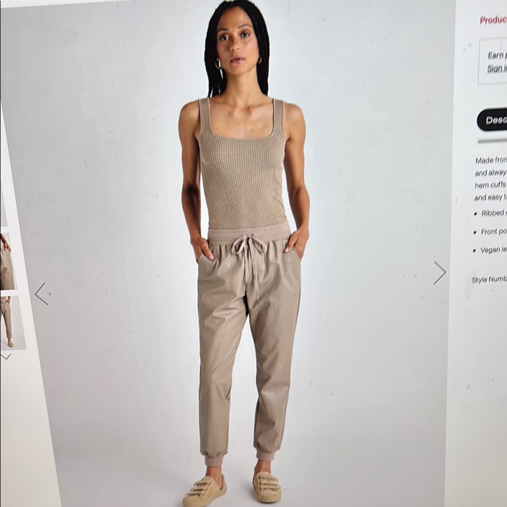 Splendid Tan Jogger-Style Track Pants with Elastic Waistband